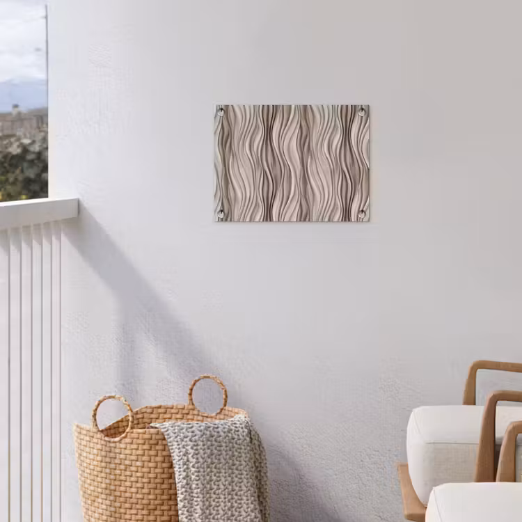 Golven - 3D - Crème tuinposter los doek klein 239 -sfeer8