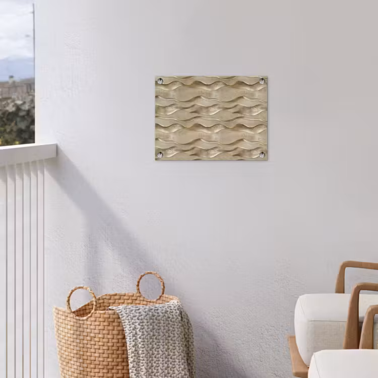 Golven - Patroon - Goud tuinposter los doek klein 239 -sfeer8