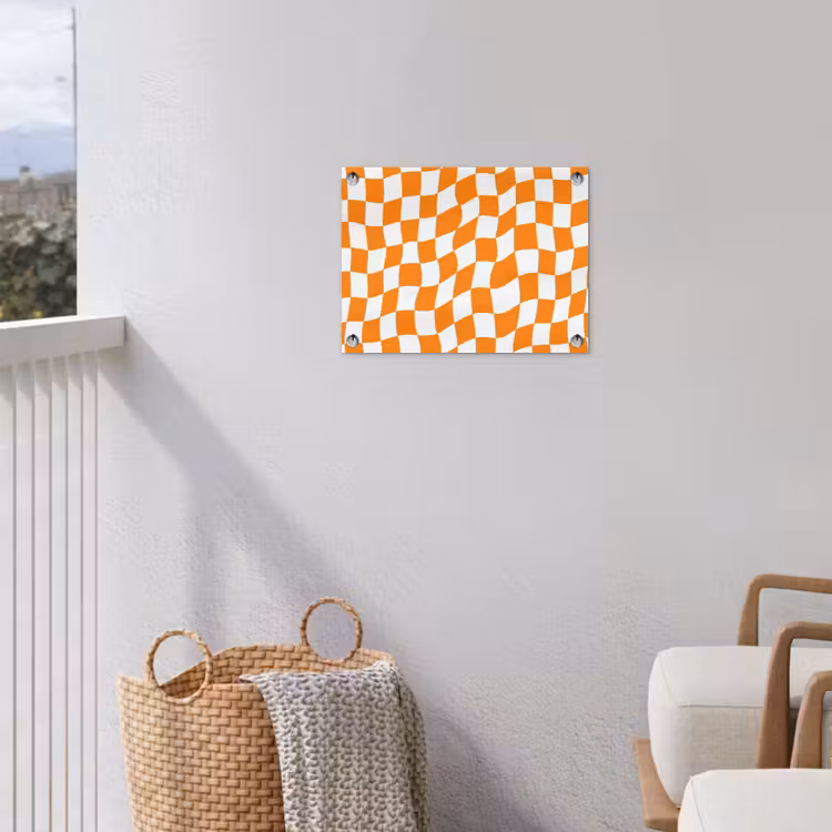 Golvend - Patroon - Oranje tuinposter los doek klein 239 -sfeer8