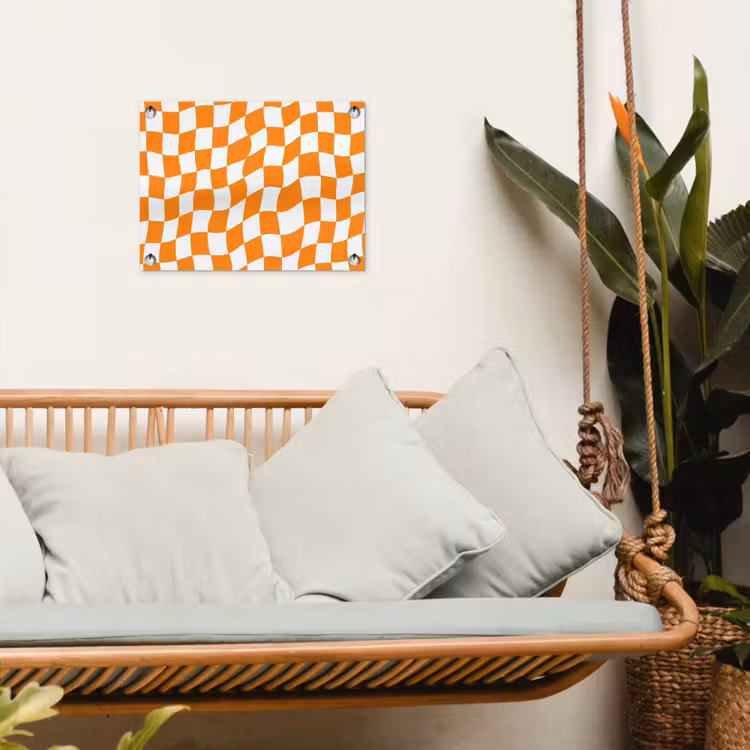 Golvend - Patroon - Oranje tuinposter los doek klein 239 -sfeer7