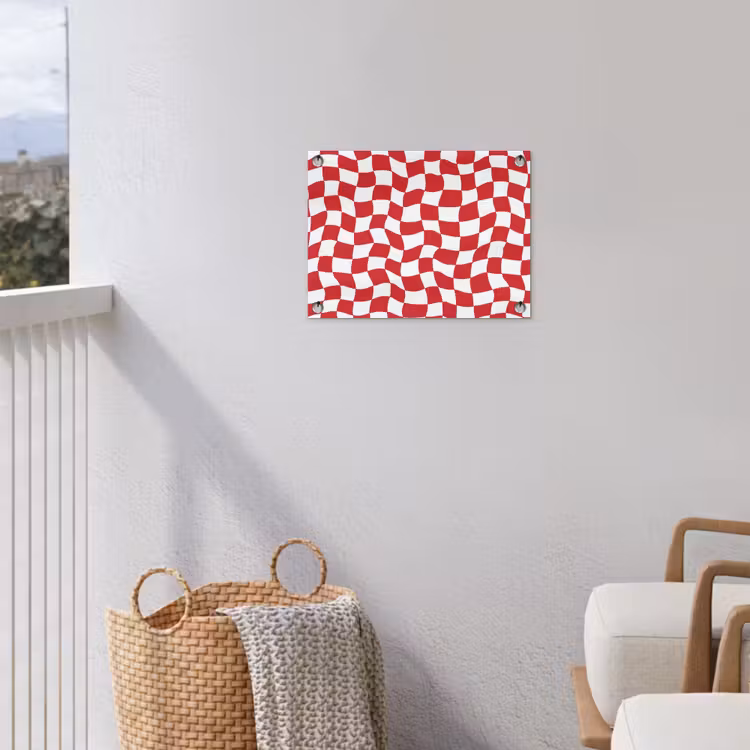 Golvend - Patroon - Rood tuinposter los doek klein 239 -sfeer8