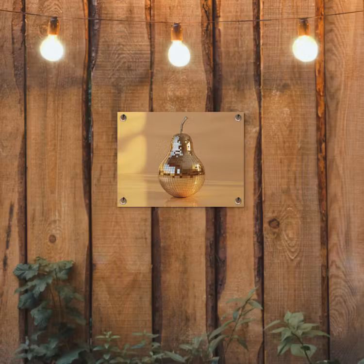 Goud - Disco - Glitter - Peer tuinposter los doek klein -sfeer1