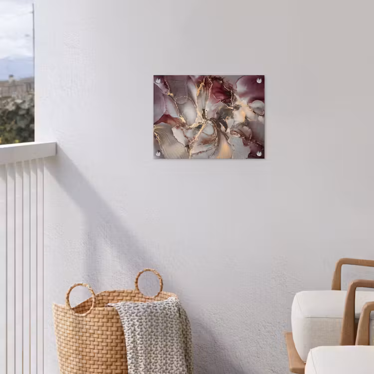 Goud - Marmer - Paars tuinposter los doek klein -sfeer8