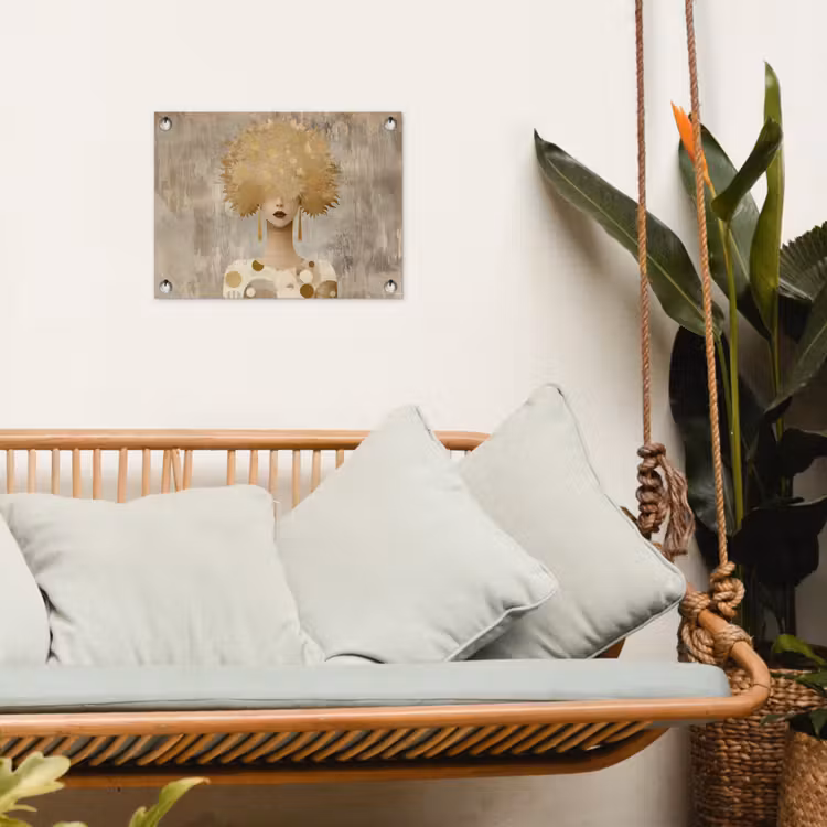 Goud - Portret - Vrouw tuinposter los doek klein -sfeer7