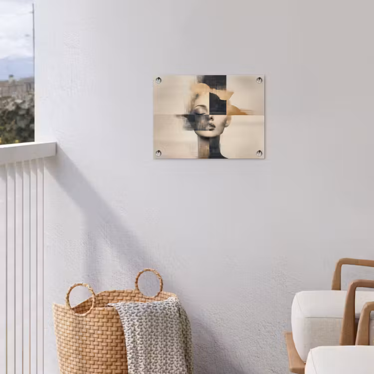 Goud - Vrouw - Rechthoeken tuinposter los doek klein -sfeer8