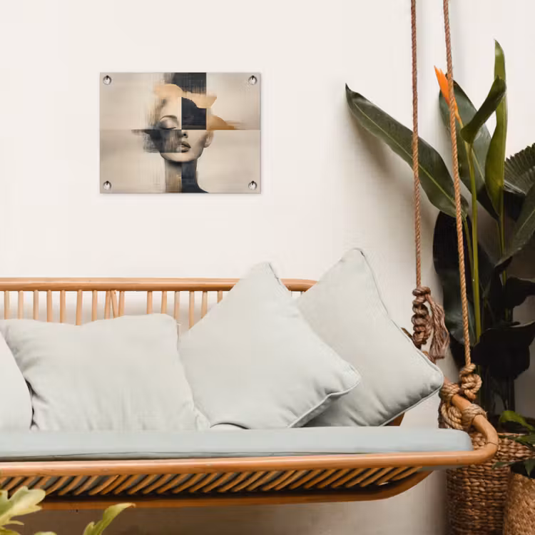 Goud - Vrouw - Rechthoeken tuinposter los doek klein -sfeer7