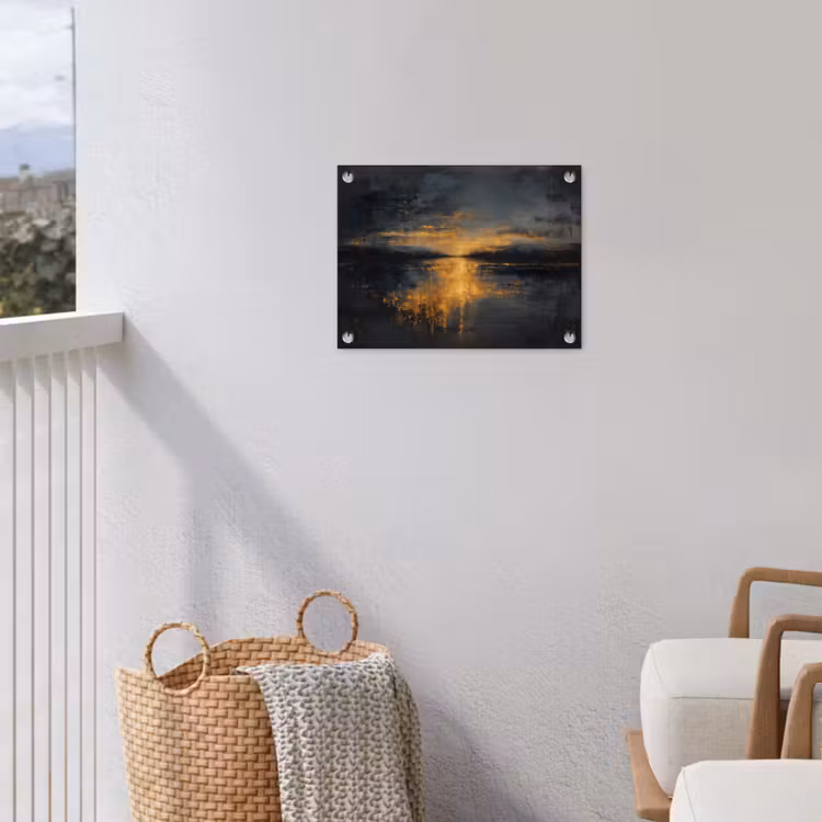 Gouden Reflectie op Water tuinposter los doek klein -sfeer8