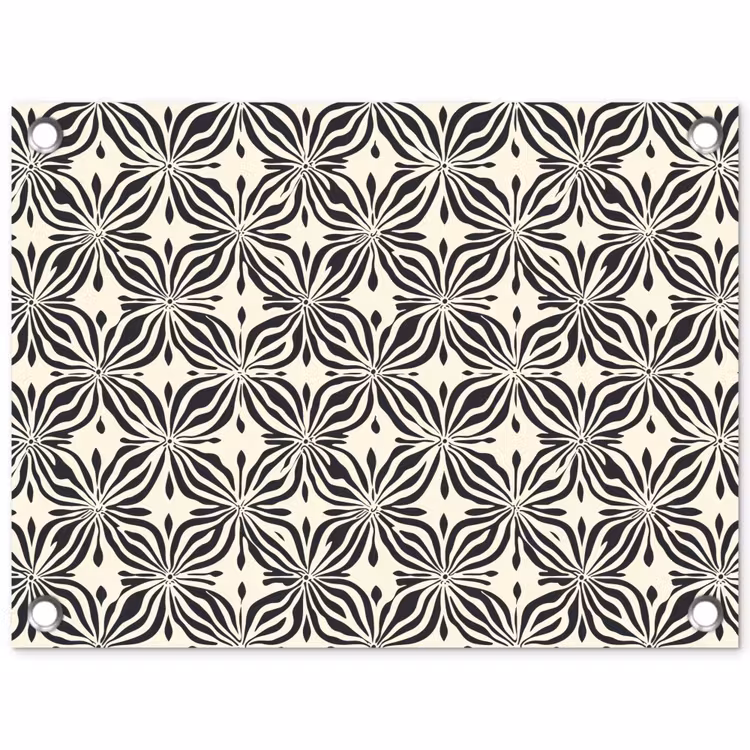 Grafisch - Patroon - Zwart tuinposter los doek klein 239 -3d