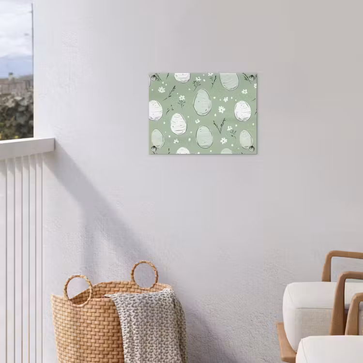 Groen - Eieren - Patroon tuinposter los doek klein -sfeer8