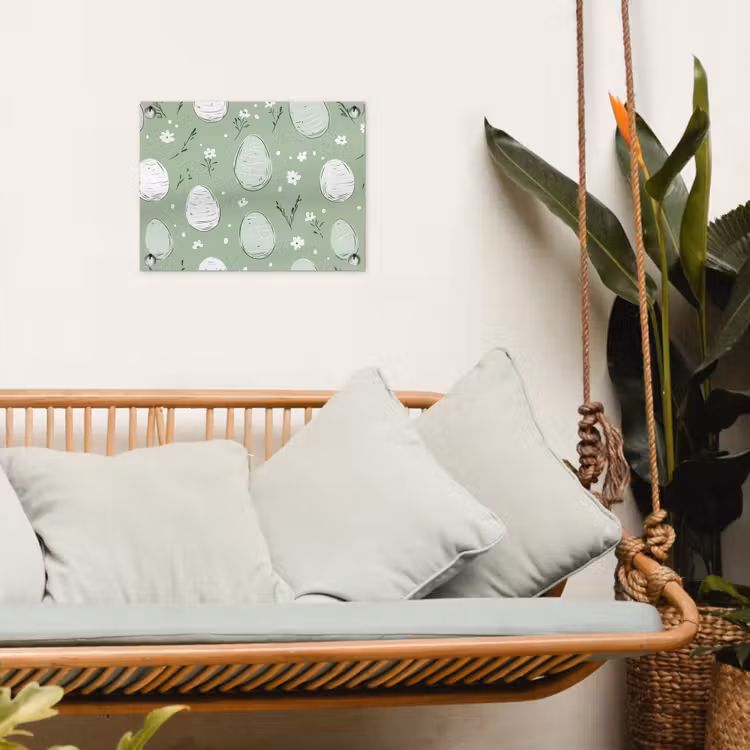 Groen - Eieren - Patroon tuinposter los doek klein -sfeer7