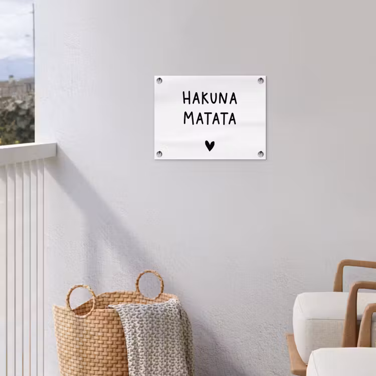 Hakuna matata - Spreuken - Quotes tuinposter los doek klein -sfeer8