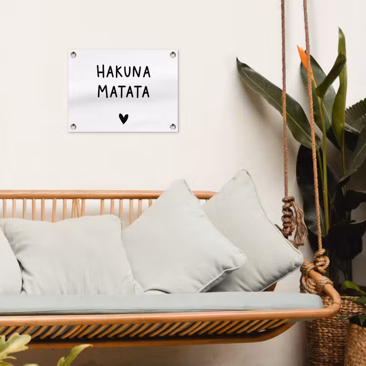 Hakuna matata - Spreuken - Quotes tuinposter los doek klein -sfeer7