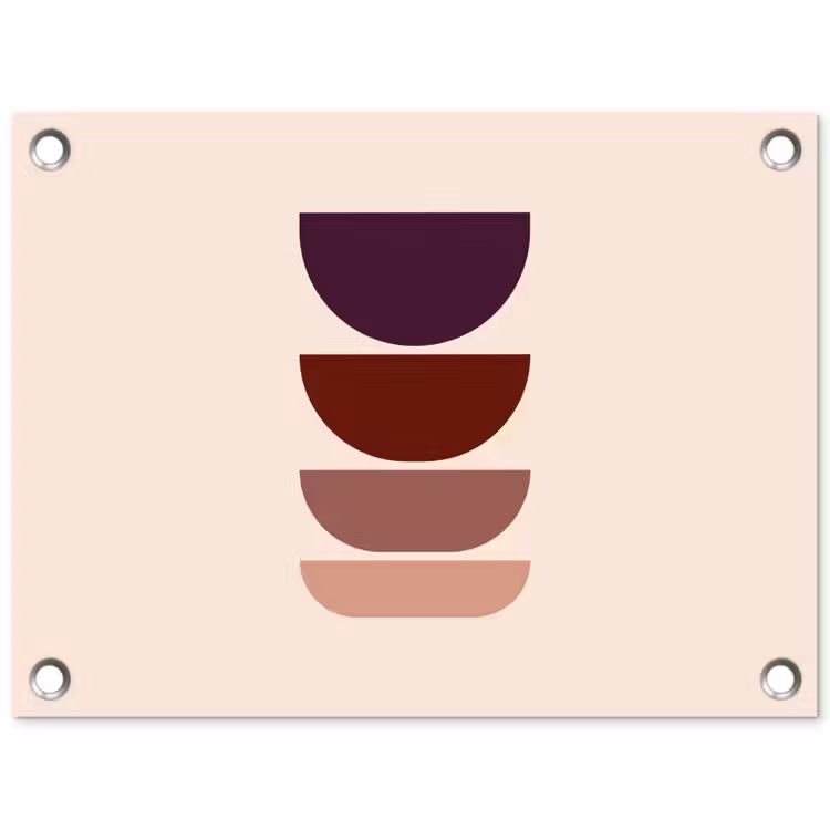 Harmonieus - Symmetrisch - Rood tuinposter los doek klein -3d