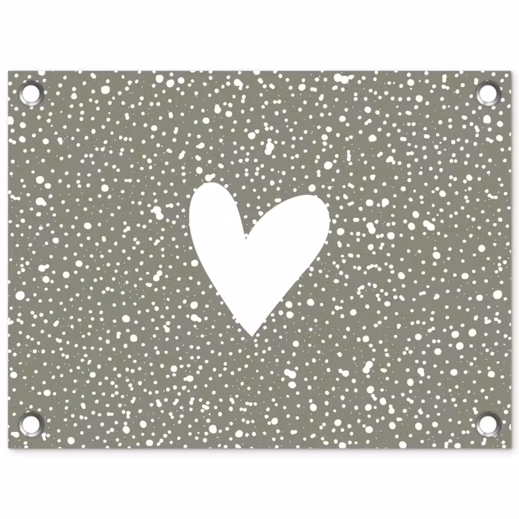 Hart - Design - Liefde tuinposter los doek klein -3d