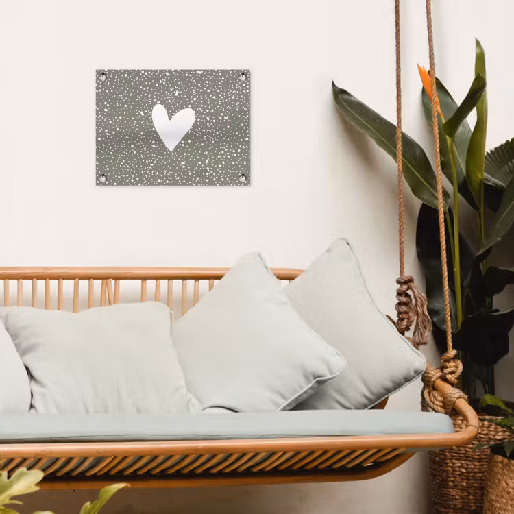 Hart - Design - Liefde tuinposter los doek klein -sfeer7