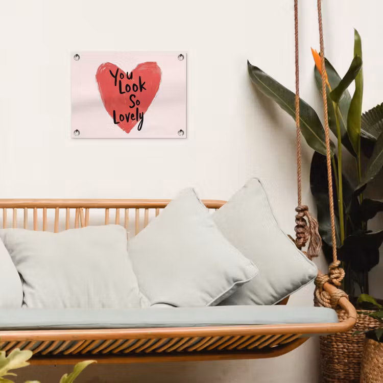 Hart - Rood - Valentijn tuinposter los doek klein -sfeer7
