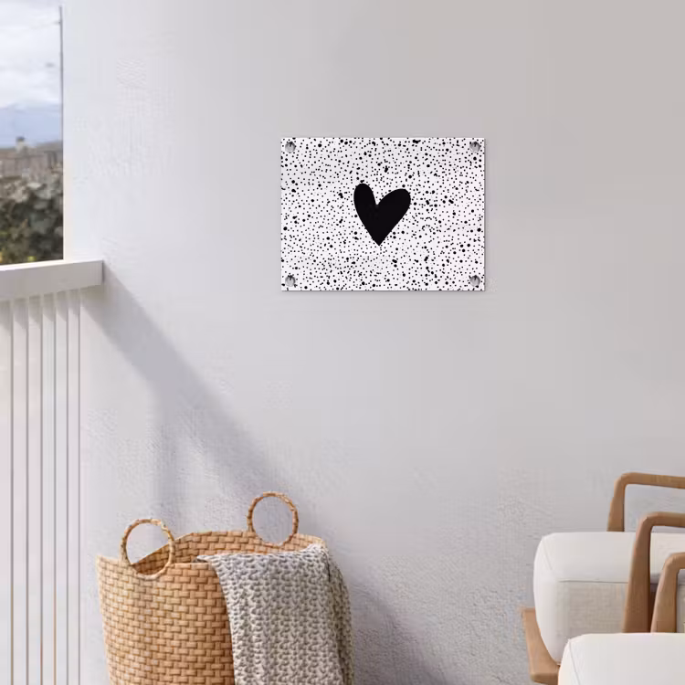 Hartje - Design - Wit tuinposter los doek klein -sfeer8