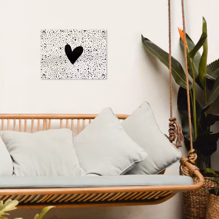 Hartje - Design - Wit tuinposter los doek klein -sfeer7