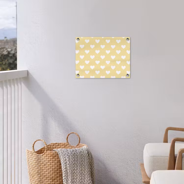 Hartjes - Patroon - Geel tuinposter los doek klein 239 -sfeer8