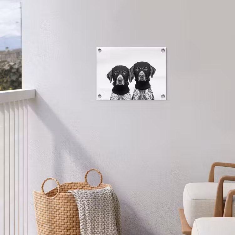 Honden - Bivakmuts - Zwart - wit tuinposter los doek klein -sfeer8