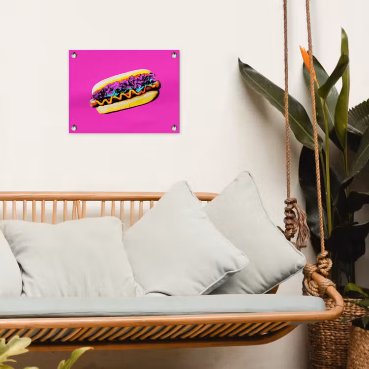 Hotdog - Roze - Retro tuinposter los doek klein -sfeer7