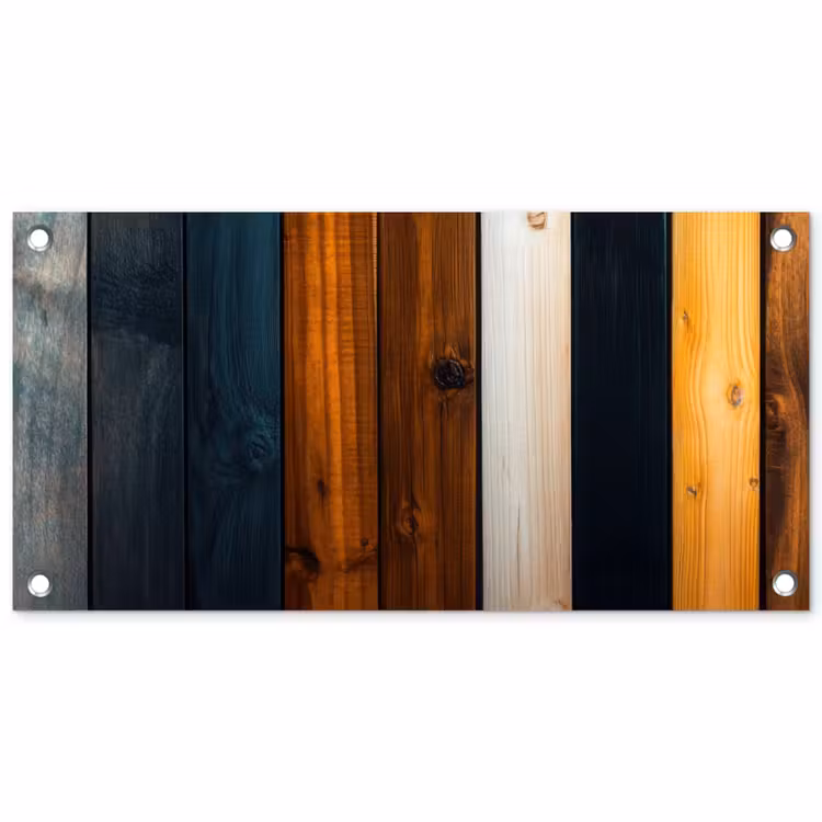 Hout - Planken - Donker - Warm tuinposter los doek klein -3d