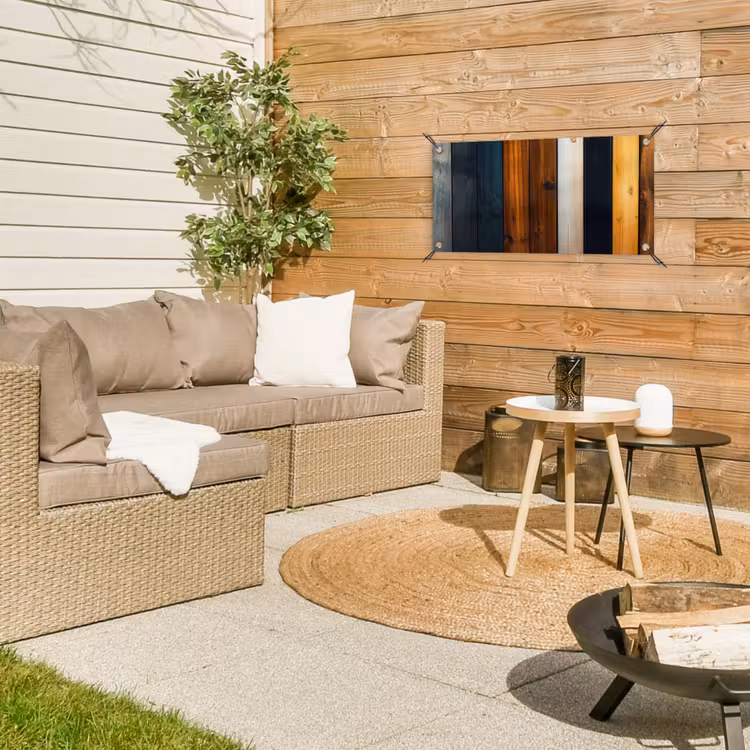 Hout - Planken - Donker - Warm tuinposter los doek klein -sfeer4