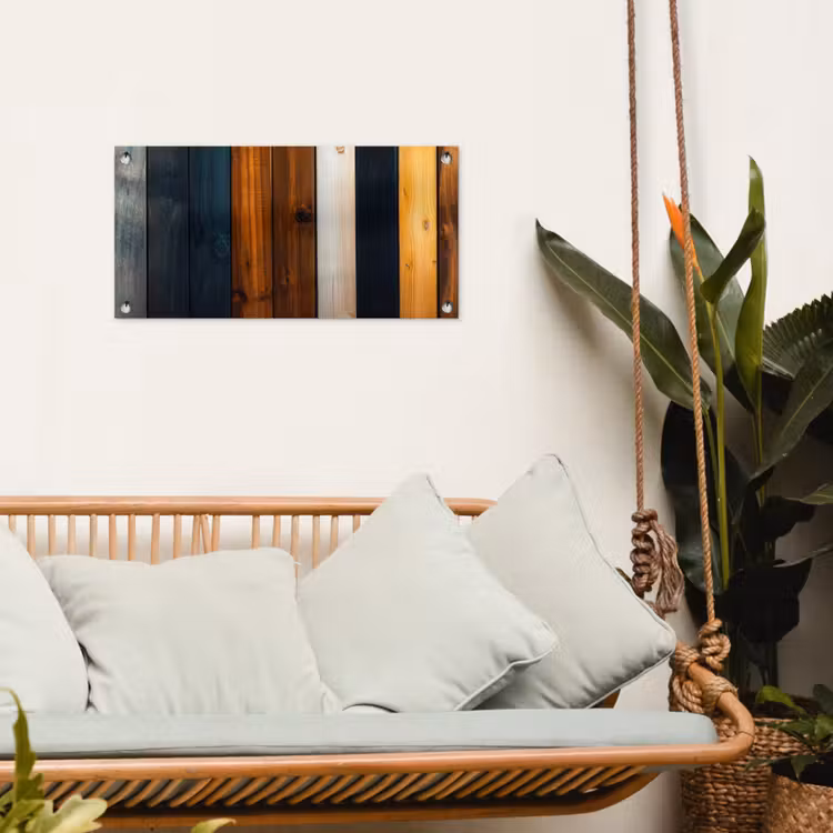 Hout - Planken - Donker - Warm tuinposter los doek klein -sfeer7