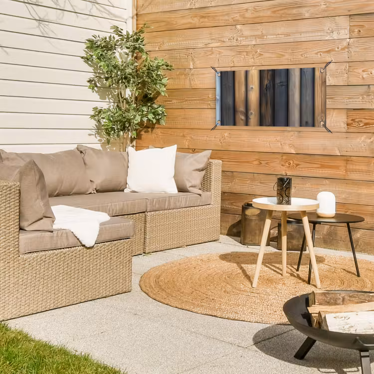Hout - Planken - Gemengd tuinposter los doek klein -sfeer4