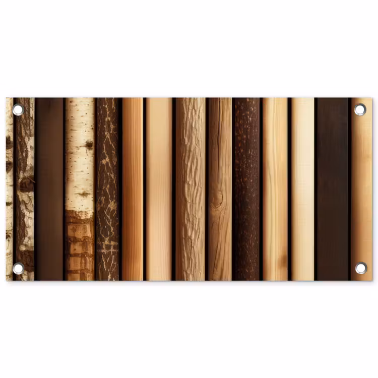 Hout - Planken - Natuurlijk tuinposter los doek klein -3d