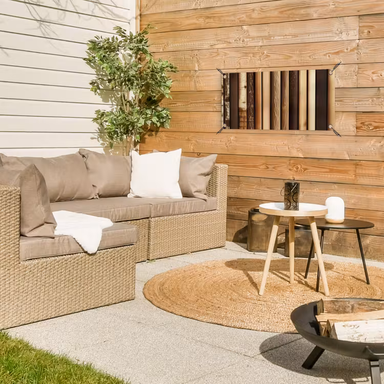 Hout - Planken - Natuurlijk tuinposter los doek klein -sfeer4