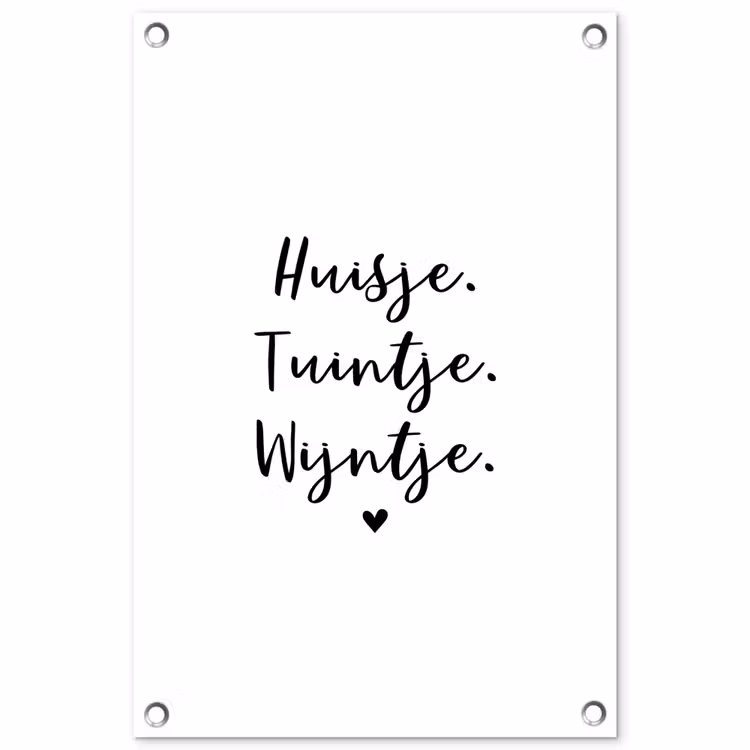 huisjetuintjewijntje-wit tuinposter los doek klein -3d
