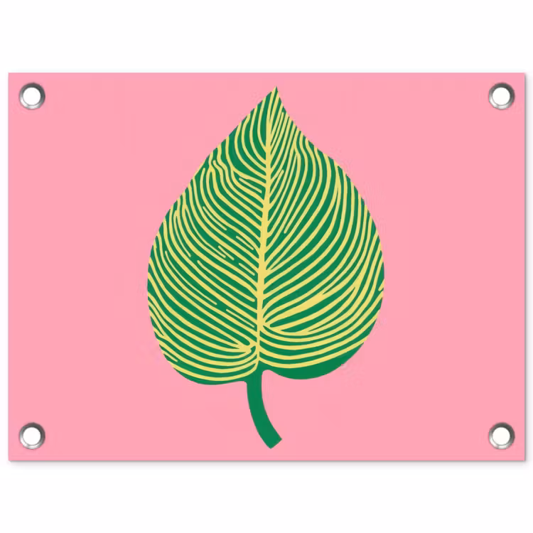 Illustratie - Blad - Minimalistisch - Groen tuinposter los doek klein -3d