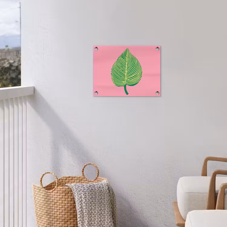 Illustratie - Blad - Minimalistisch - Groen tuinposter los doek klein -sfeer8