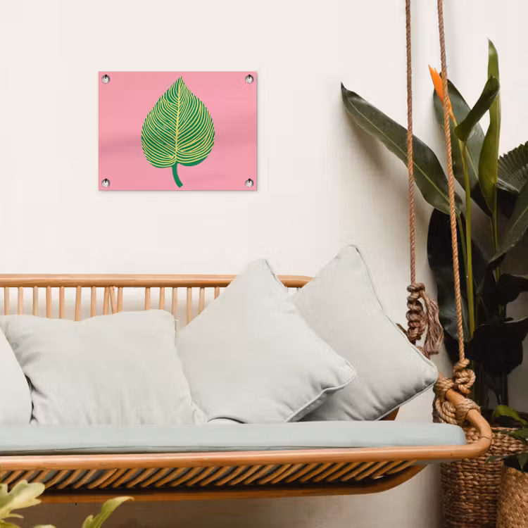 Illustratie - Blad - Minimalistisch - Groen tuinposter los doek klein -sfeer7