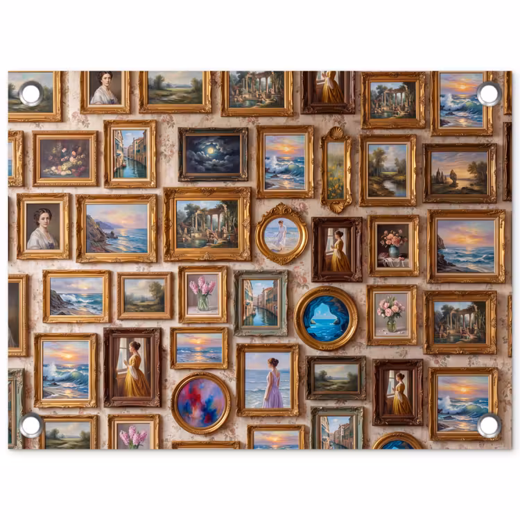 Interieur - Kunst - Collectie - Klassiek - Goud tuinposter los doek klein -3d