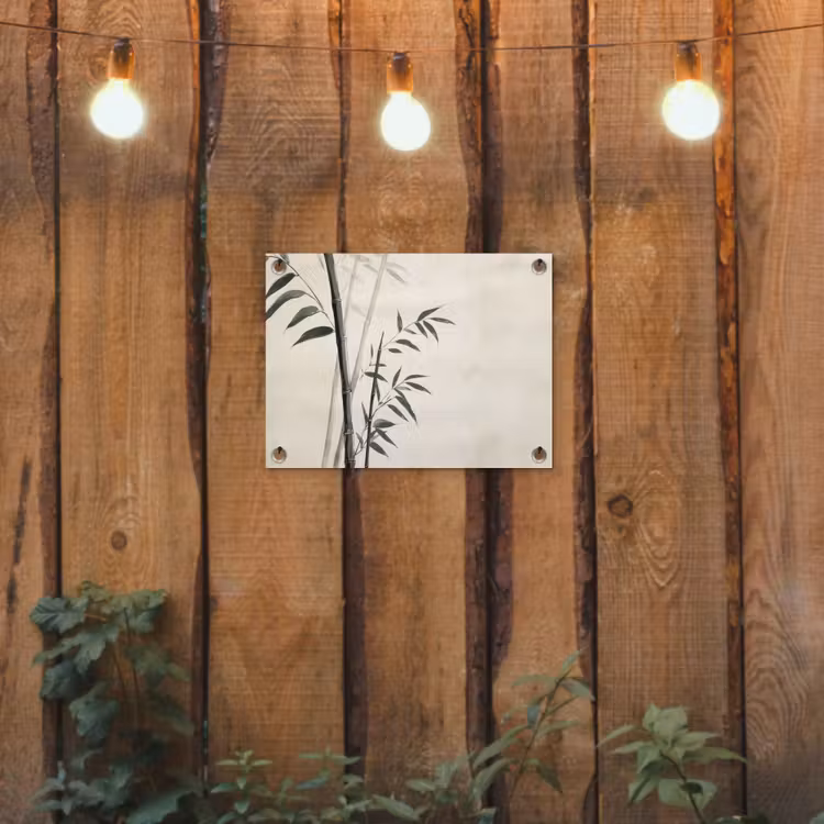 Japandi - Bamboe - Beige tuinposter los doek klein -sfeer1