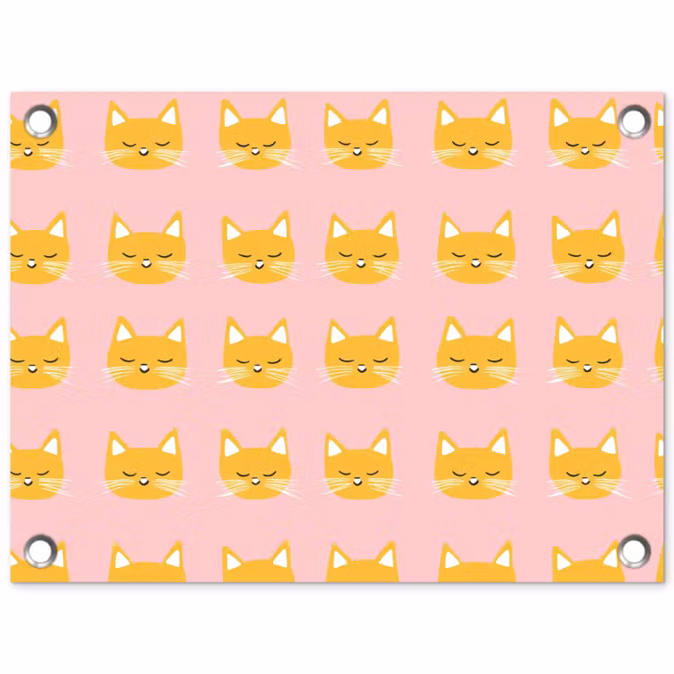 Katten - Patroon - Roze tuinposter los doek klein 239 -3d