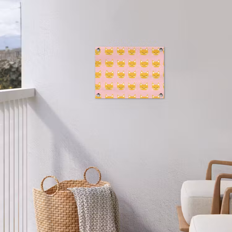 Katten - Patroon - Roze tuinposter los doek klein 239 -sfeer8