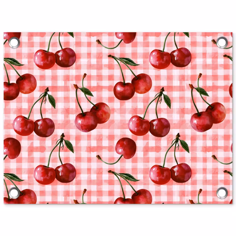 Kersen - Blokken - Rood tuinposter los doek klein 239 -3d