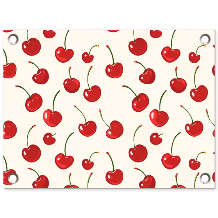 Kersen - Minimalistisch - Rood tuinposter los doek klein 239 -3d