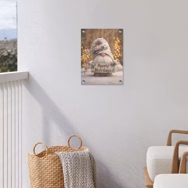 Kerst - Gnome - Bord - Kleurrijk tuinposter los doek klein -sfeer8