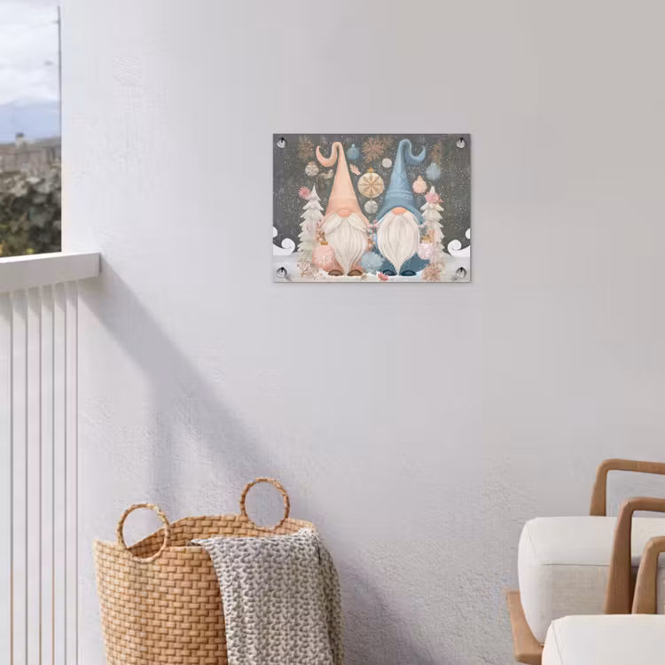Kerst - Gnomen - Pastel tuinposter los doek klein -sfeer8
