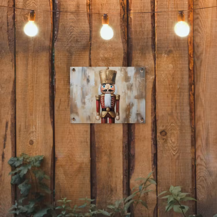 Kerst - Poppetje - Abstract tuinposter los doek klein -sfeer1