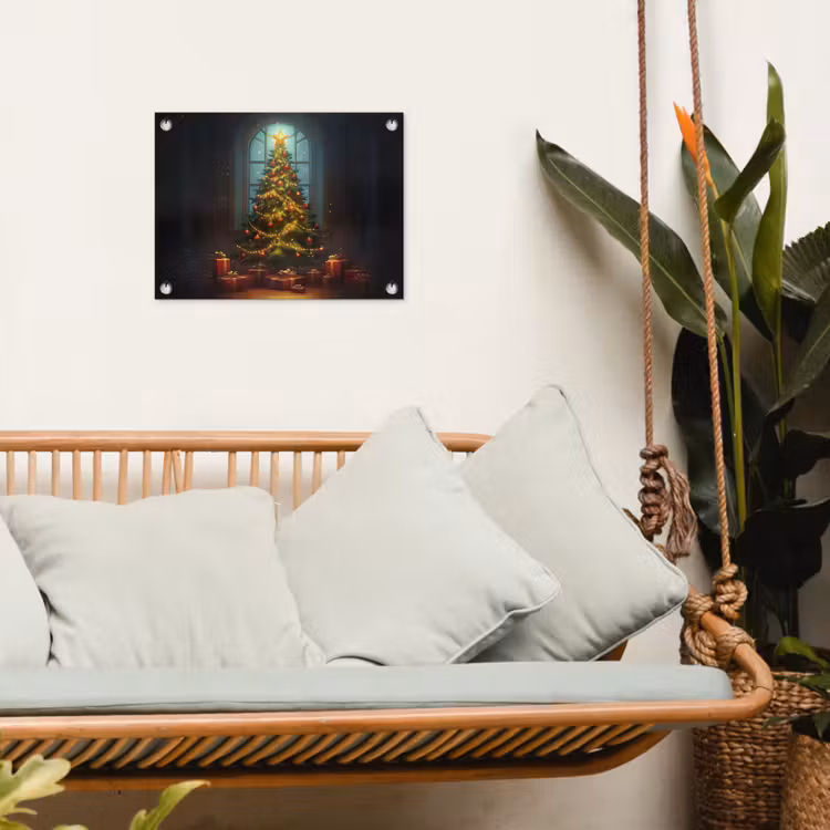 Kerstboom - Cadeau - Kerst - Winter tuinposter los doek klein -sfeer7