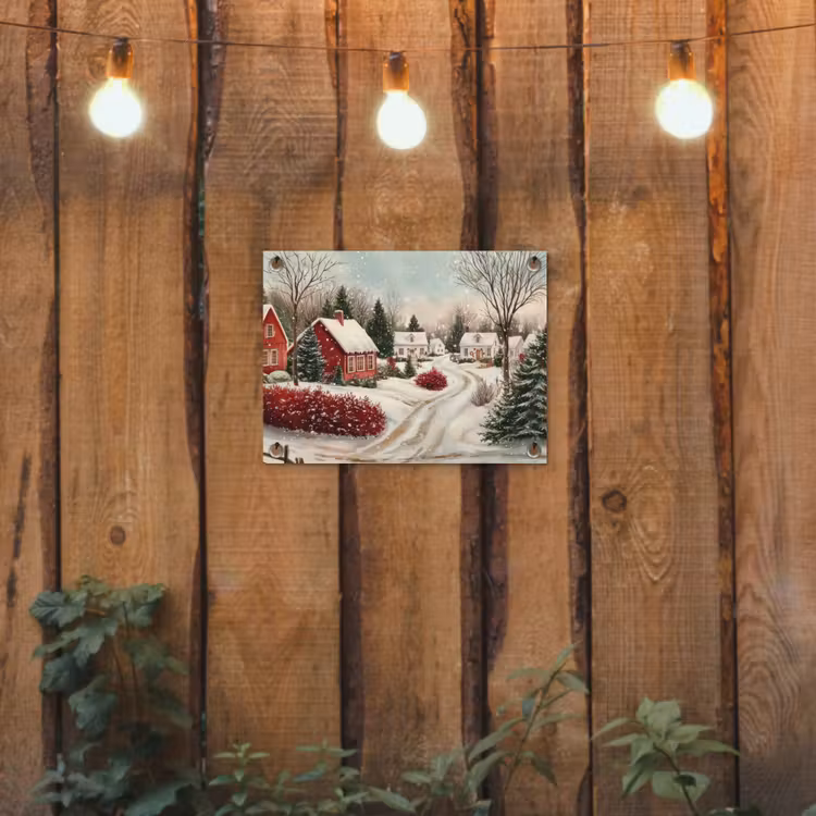 Kerstsfeer - Landelijk - Rood tuinposter los doek klein -sfeer1
