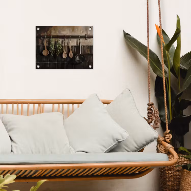 Keukengerei - Rustiek - Tegels - Kruiden tuinposter los doek klein -sfeer7