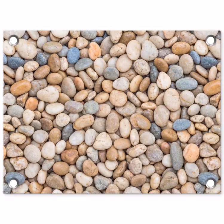 Kiezelstenen - Natuur - Textuur - Beige - Grijs tuinposter los doek klein -3d
