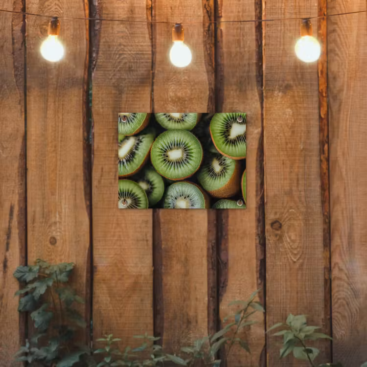 Kiwi - Fruit - Groen tuinposter los doek klein -sfeer1