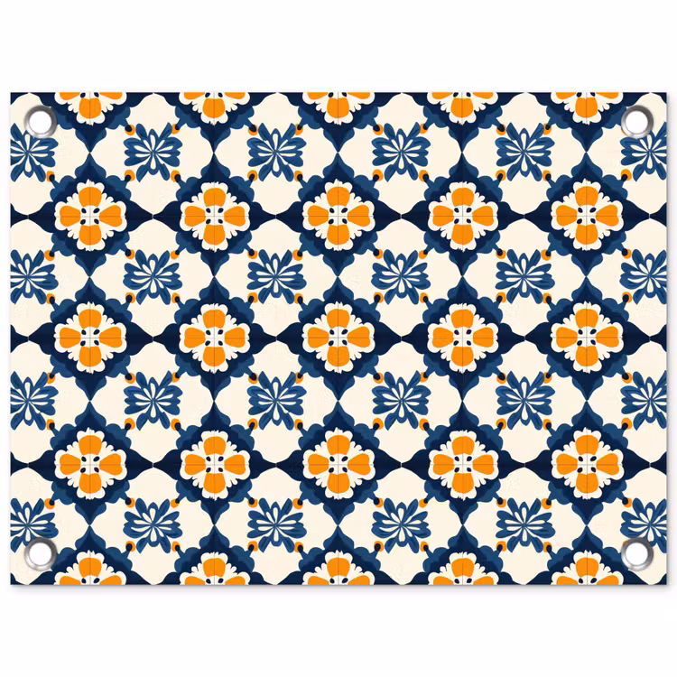 Klassiek - Geometrisch - Blauw tuinposter los doek klein 239 -3d